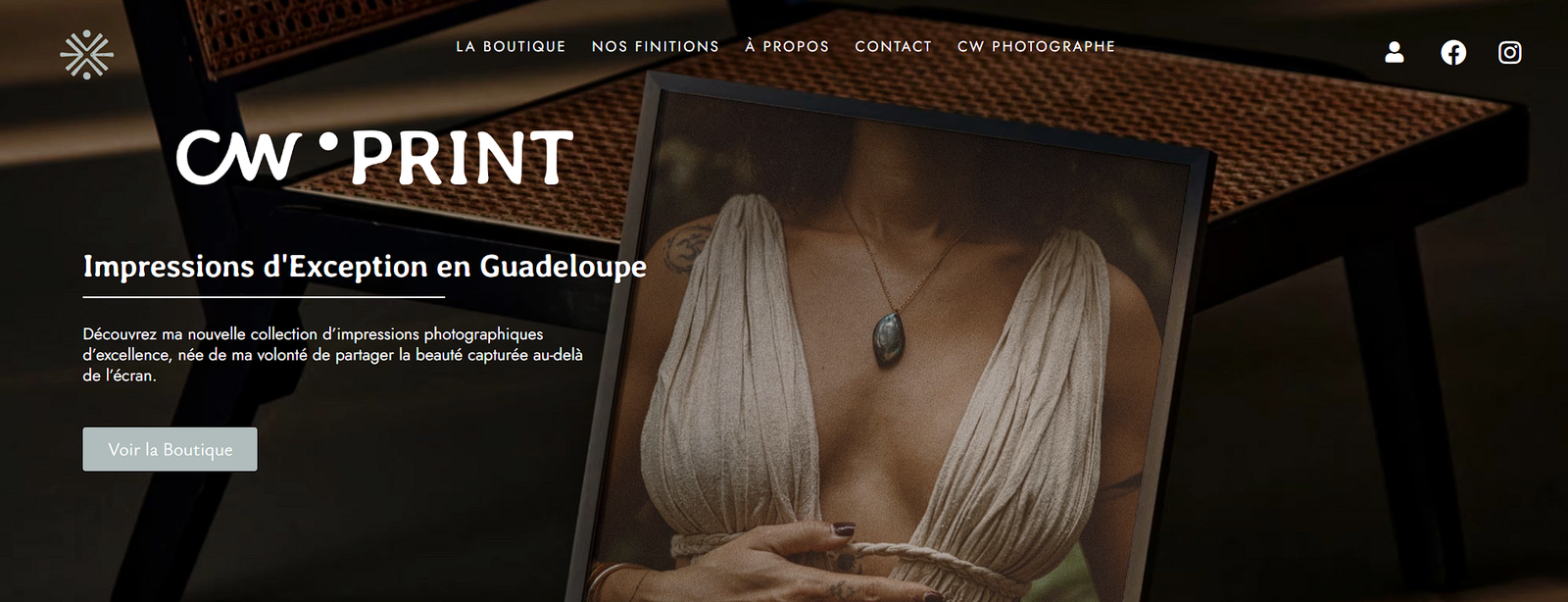 Boutique en ligne CW Print, impressions photographiques en Guadeloupe, réalisée par Gwada Web Design