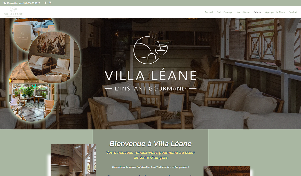 Site internet de Villa Léane réalisé par Gwada Web Design en Guadeloupe