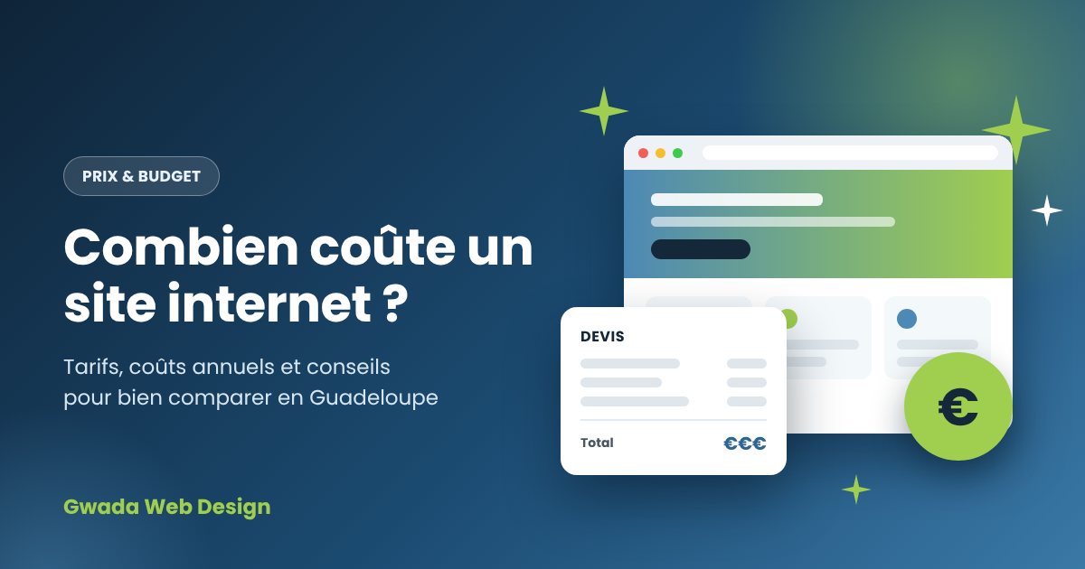 Combien coûte un site internet en Guadeloupe ? Prix et budget - Gwada Web Design