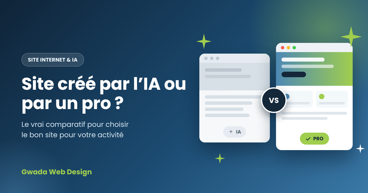 Site créé par l’IA ou par un pro : le comparatif - Gwada Web Design