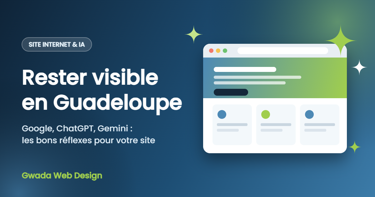Illustration : site internet et intelligence artificielle, rester visible en Guadeloupe